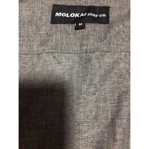 Molokai Surf Co Shirt Mens Medium Gray Camp Outdoors Surfing Beach Cotton - Picture 3 of 4